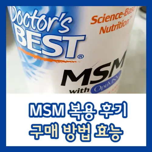 닥터베스트 MSM 복용 후기 구매 방법 MSM 효능 부작용 썸네일